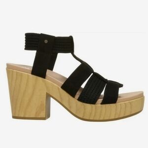 Dr. Scholl's Blossom Black Comfort Sandal Heels